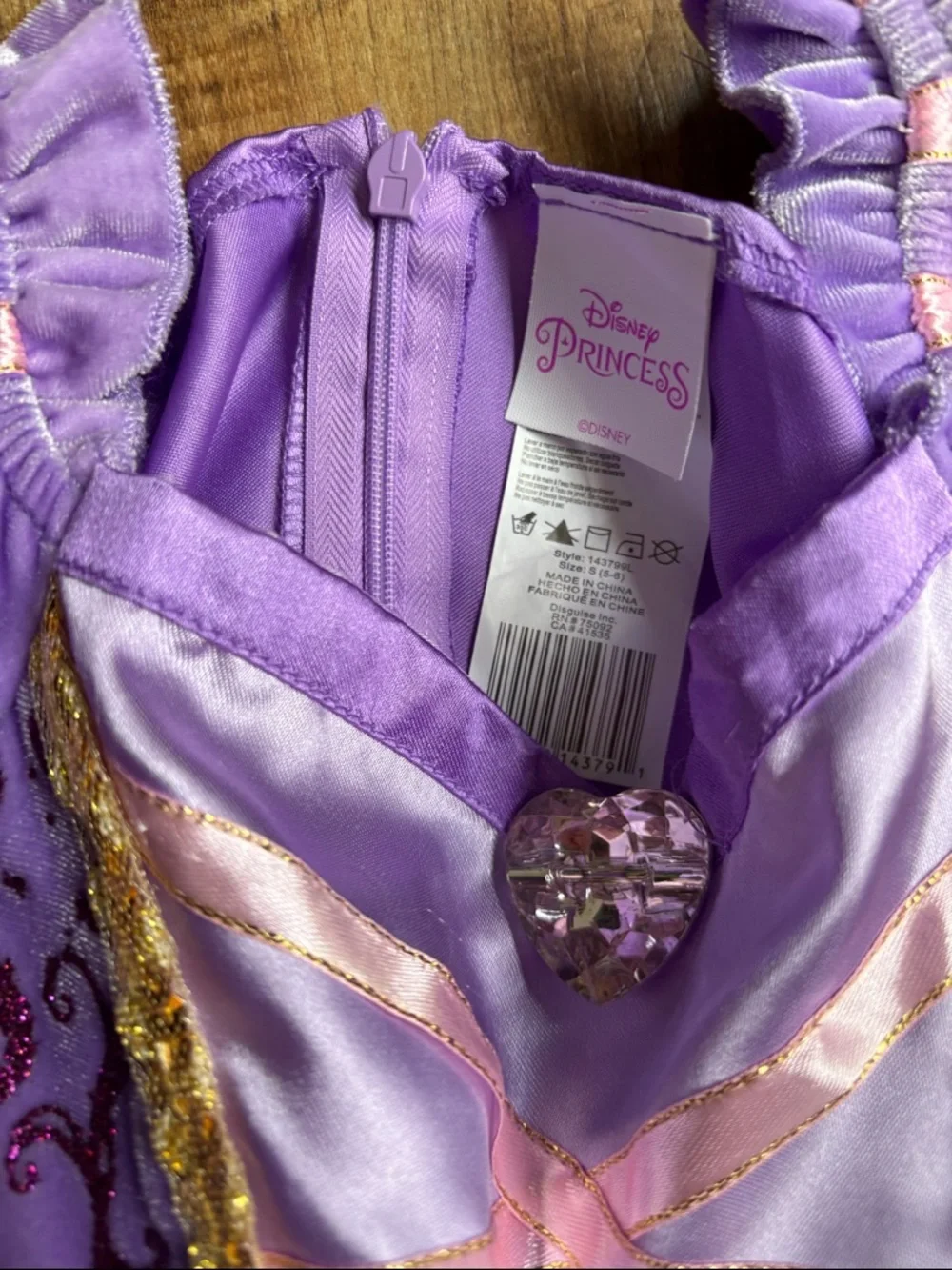 Disney Princess Rapunzel Costume Purple Dress Tangled Child Size small 5/6 - Picture 3 of 7